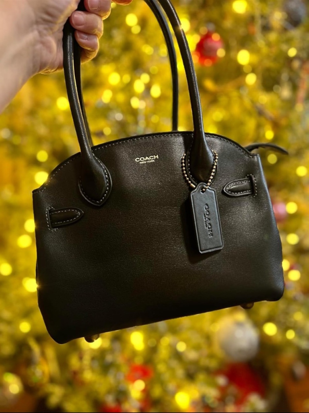 Coach Black Pebble Leather Soft Empire Carryall 21 - New - Picture 8 of 12